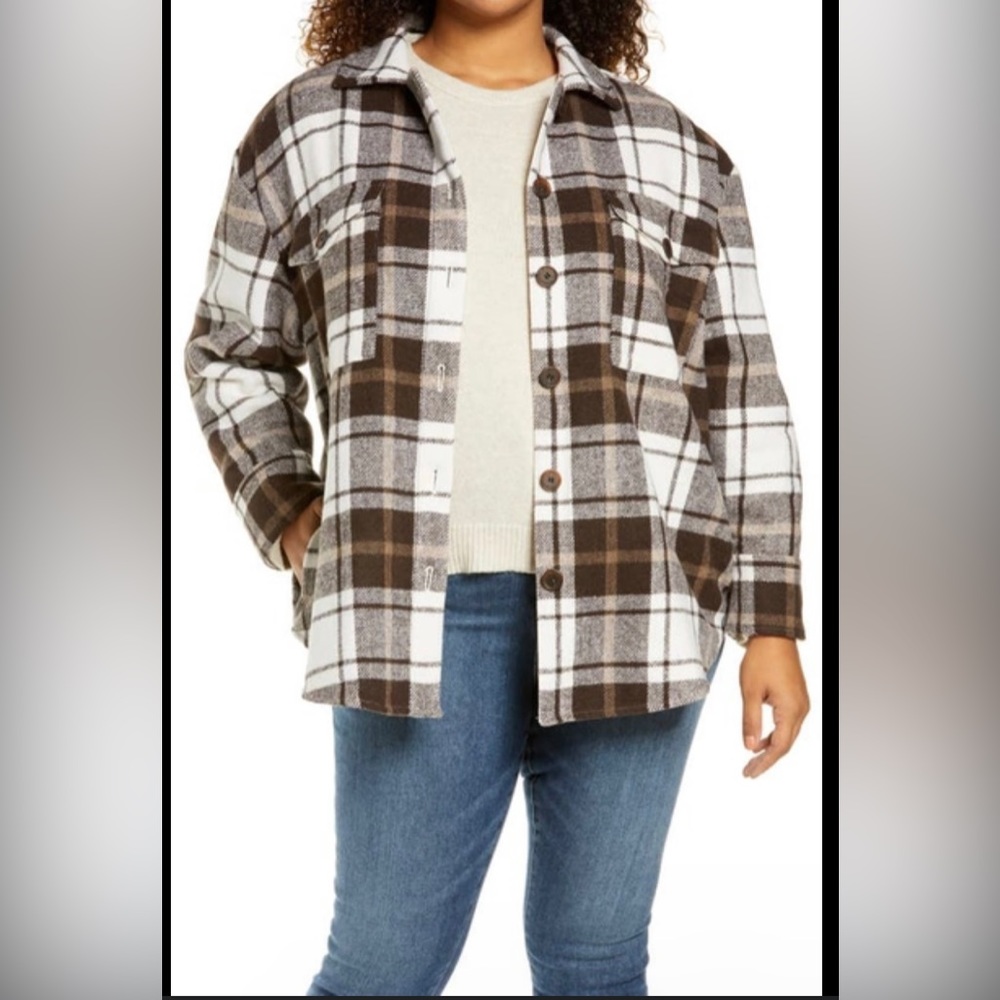 Treasure & Bond Plaid Shirt Jacket - XL